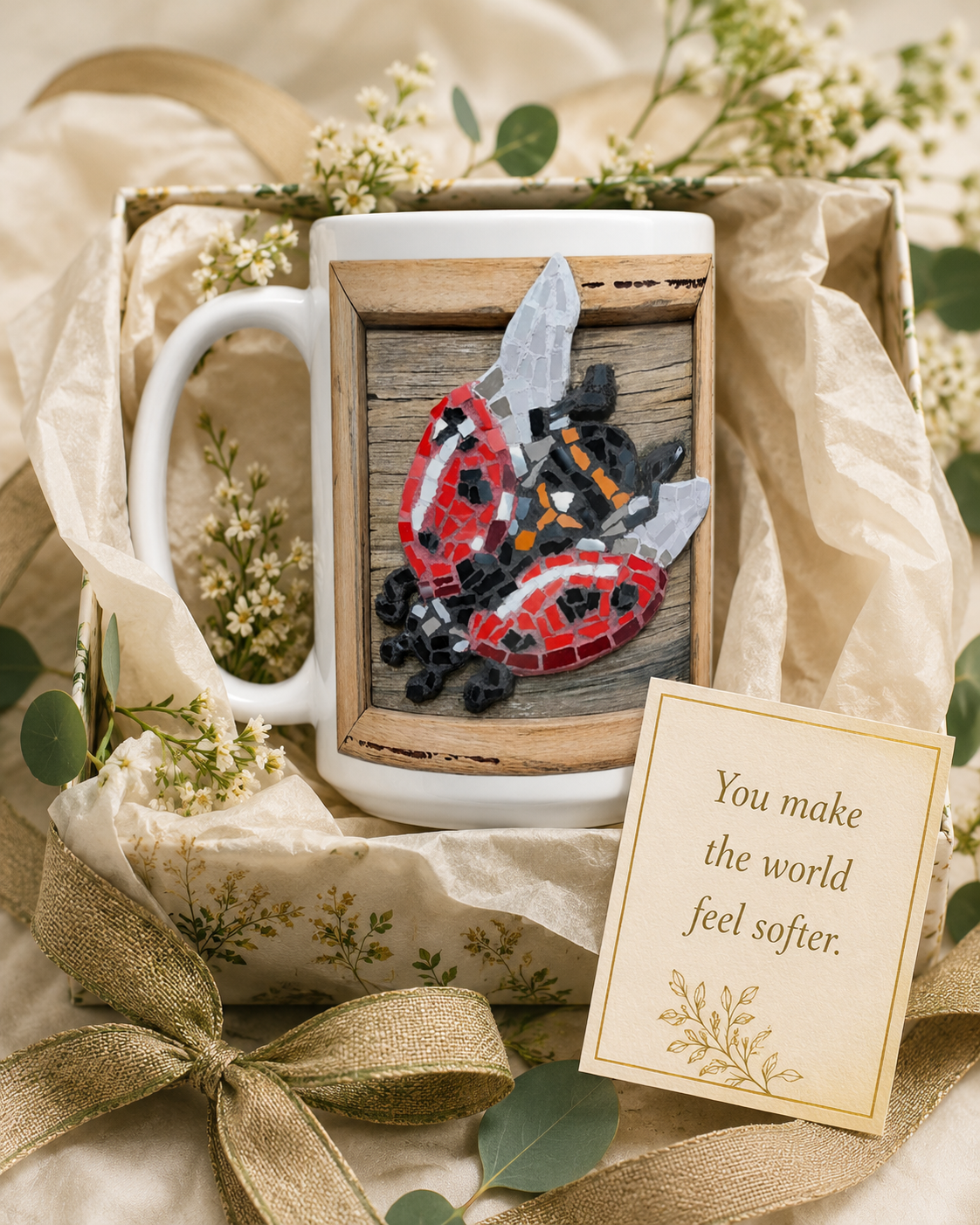 Lady Splendour Ladybug Mosaic Mug — 15oz