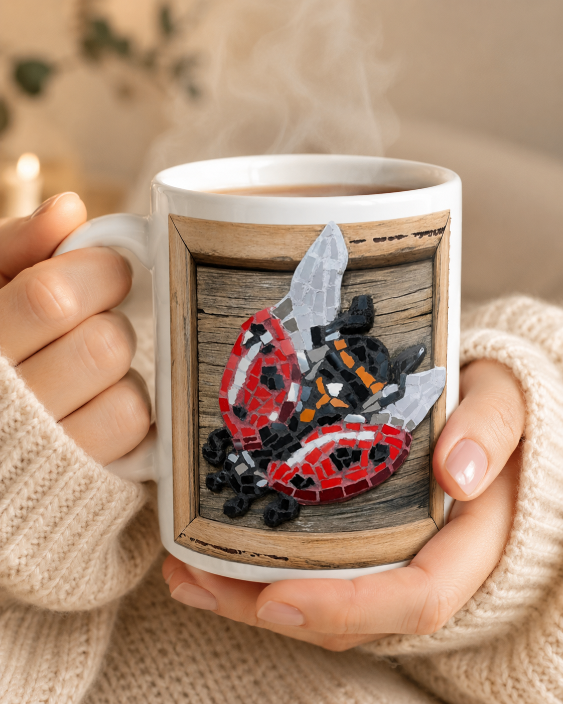 Lady Splendour Ladybug Mosaic Mug — 15oz