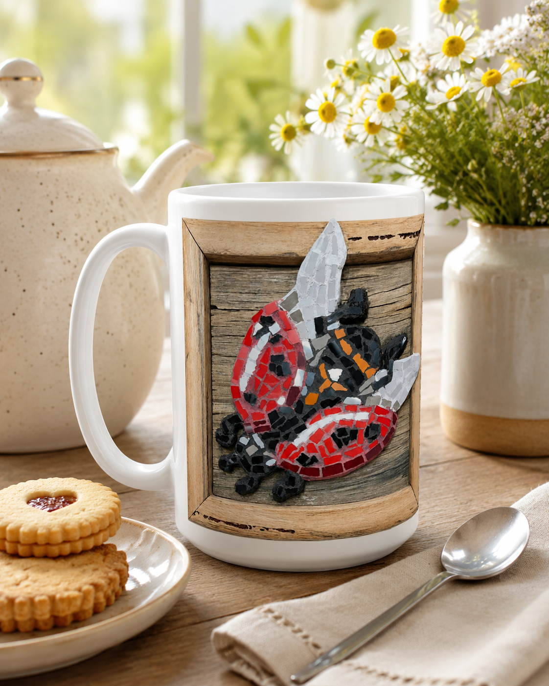 Lady Splendour Ladybug Mosaic Mug — 15oz