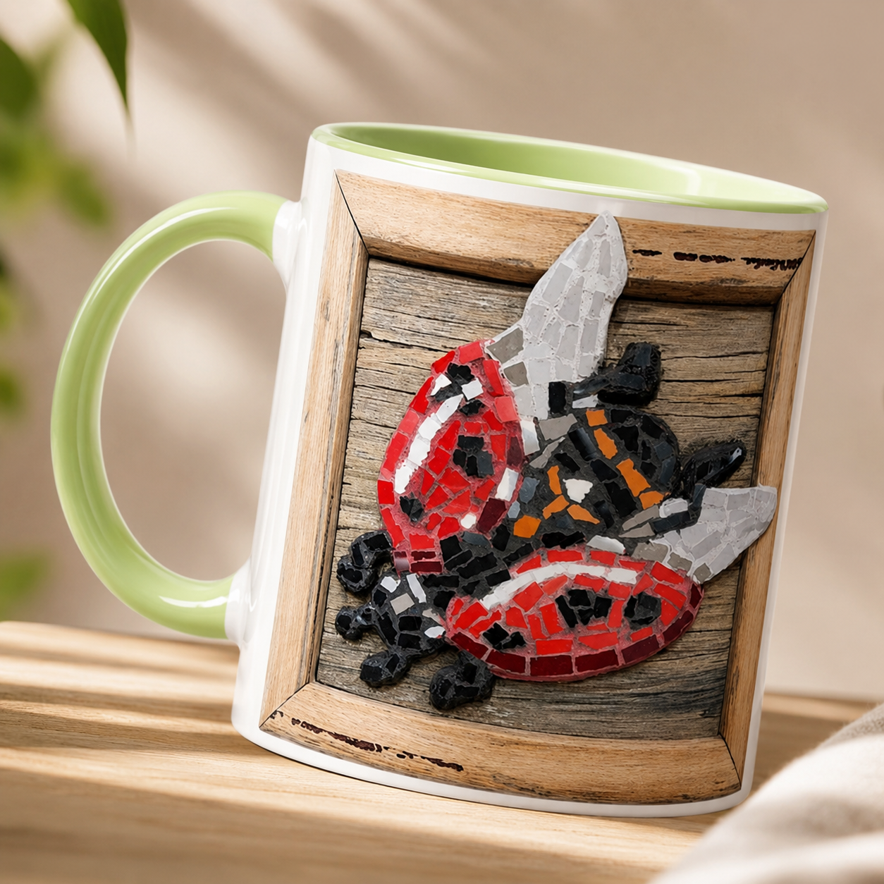 Lady Splendour Ladybug Mosaic Mug 11oz