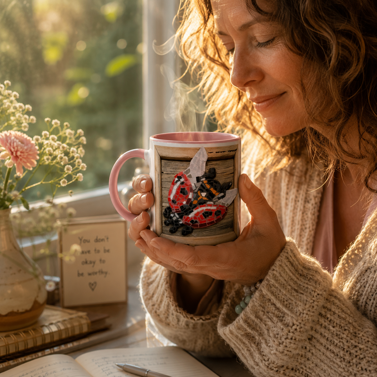 Lady Splendour Ladybug Mosaic Mug 11oz