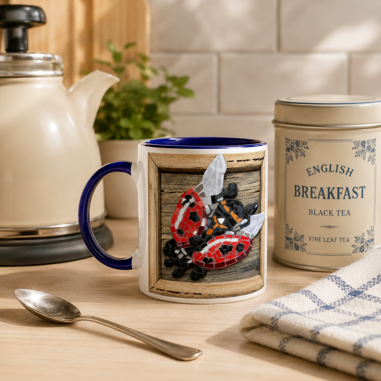 Lady Splendour Ladybug Mosaic Mug 11oz