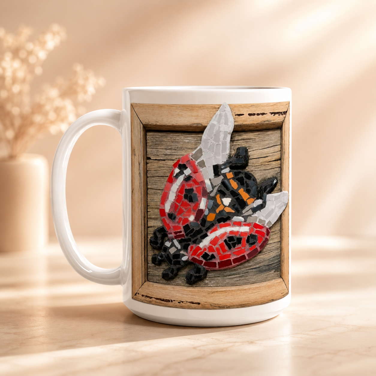 Lady Splendour Ladybug Mosaic Mug — 15oz