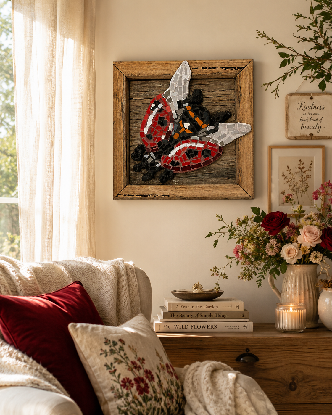 Lady Splendour Ladybug Mosaic Canvas Print