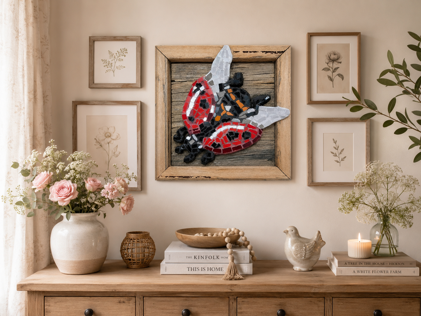 Lady Splendour Ladybug Mosaic Canvas Print