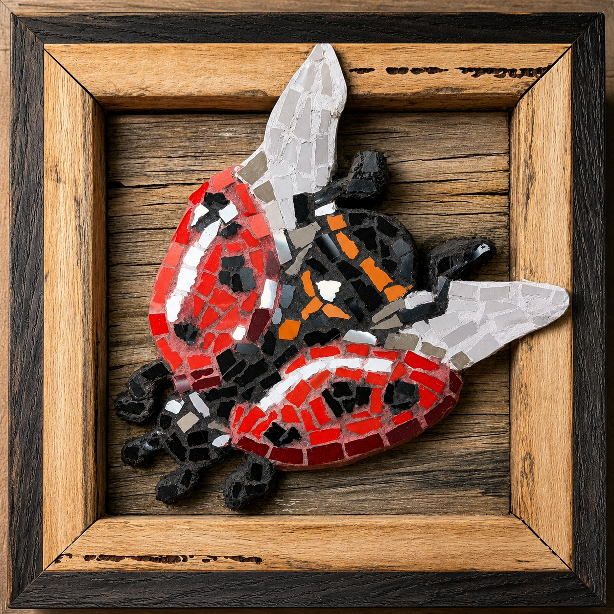 Lady Splendour Ladybug Mosaic – Framed Poster Masterpiece