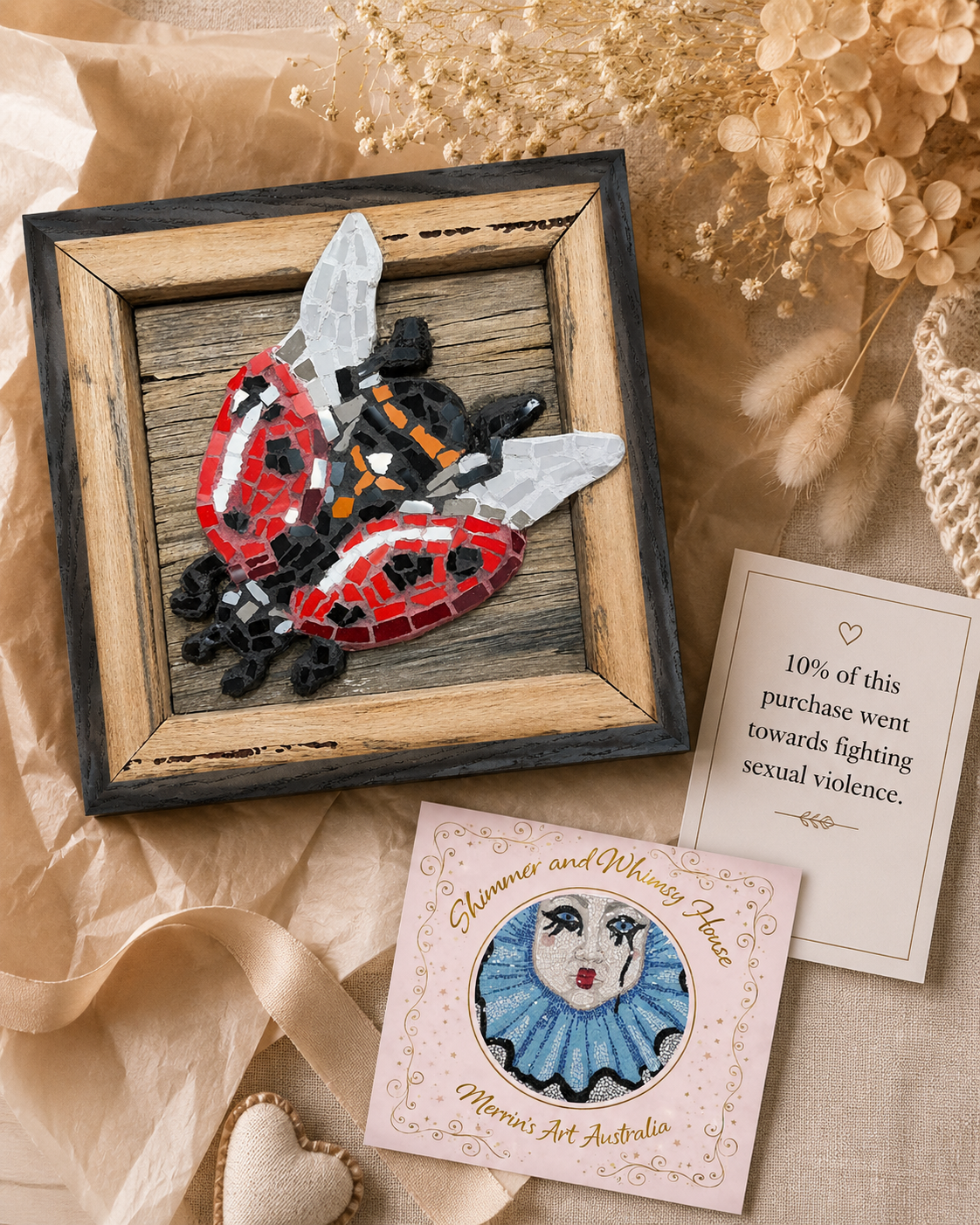 Lady Splendour Ladybug Mosaic – Framed Poster Masterpiece