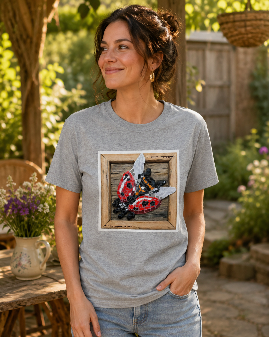 Lady Splendour Ladybug Mosaic Unisex Ultra Cotton Tee