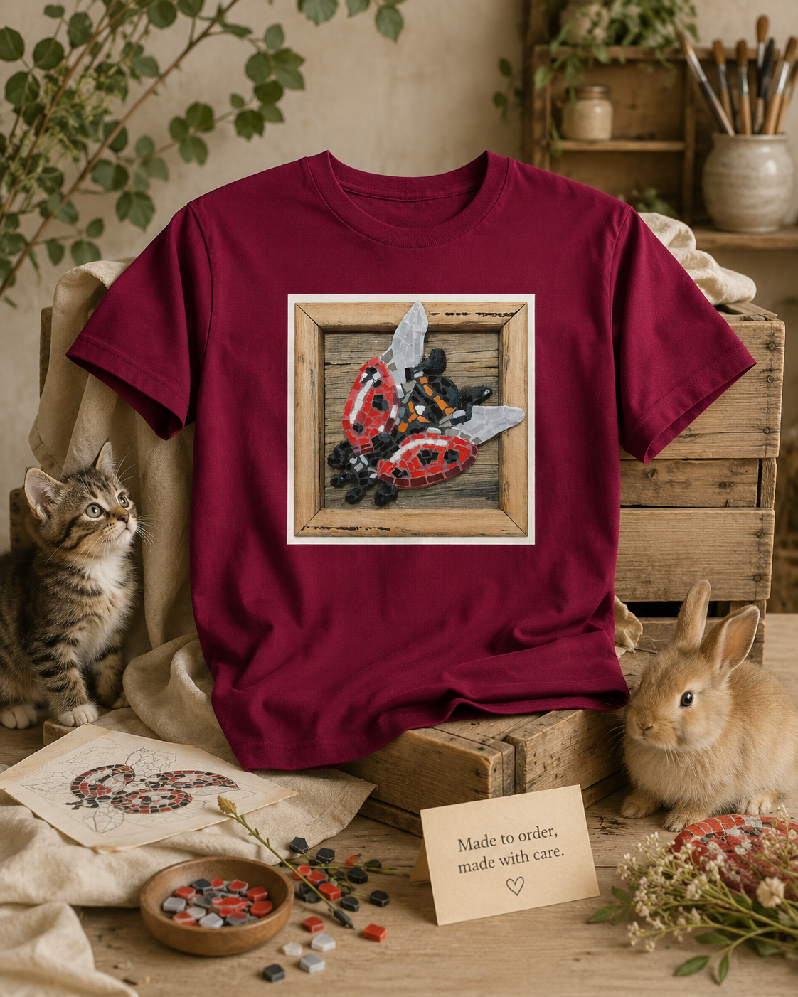 Lady Splendour Ladybug Mosaic Unisex Ultra Cotton Tee