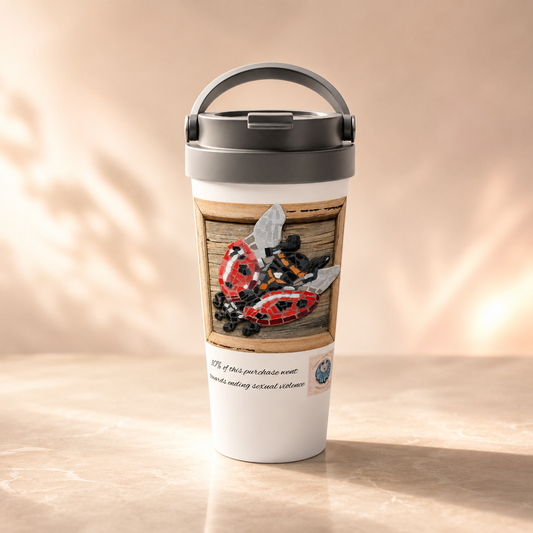 Lady Splendour Ladybug Mosaic 15oz Stainless Steel Travel Mug