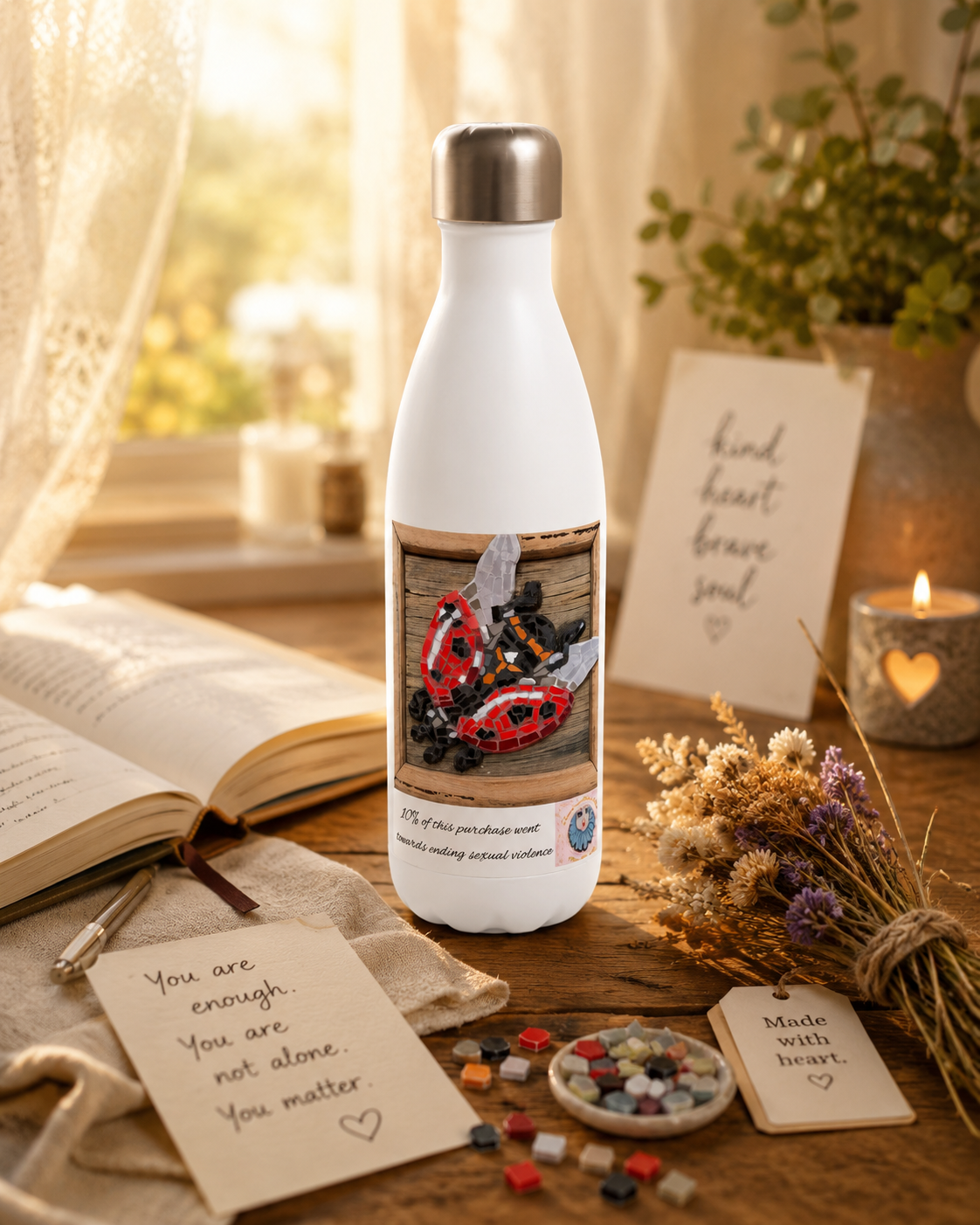 Lady Splendour Ladybug Mosaic Water Bottle