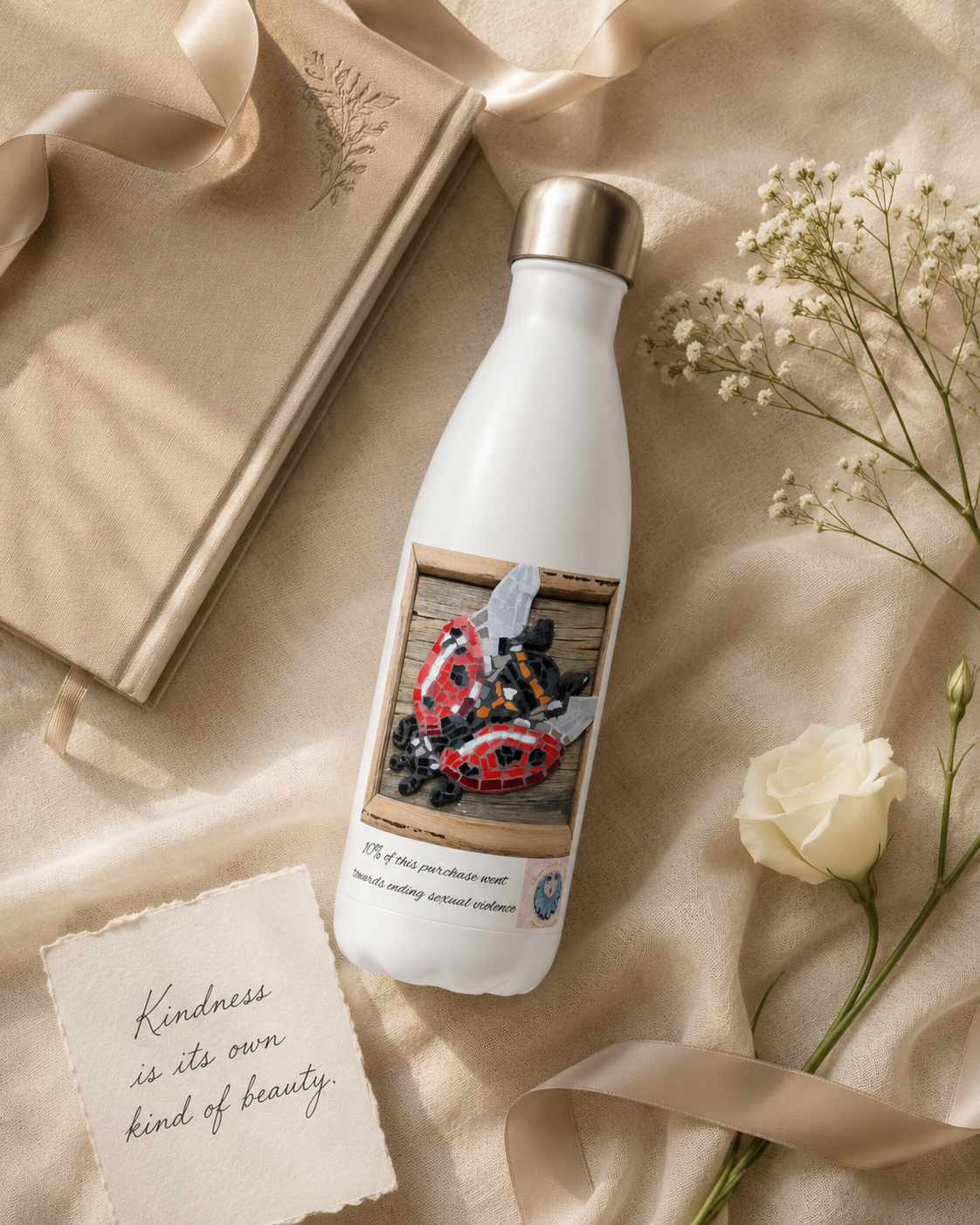 Lady Splendour Ladybug Mosaic Water Bottle