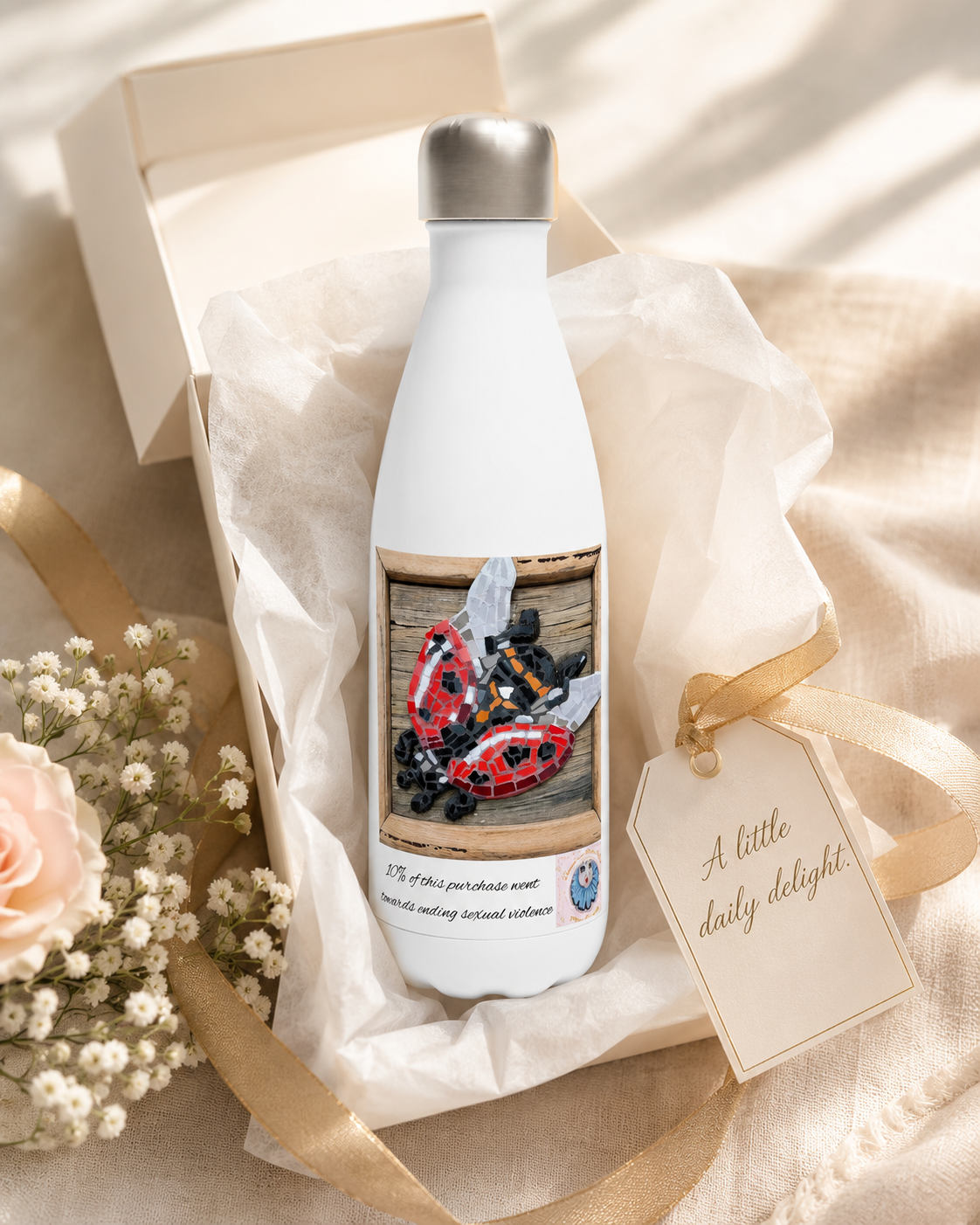 Lady Splendour Ladybug Mosaic Water Bottle