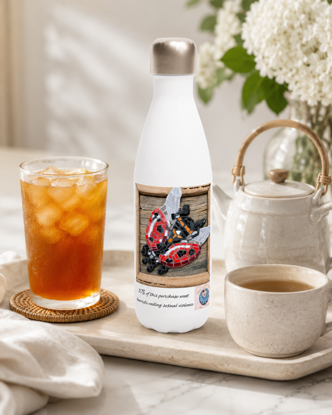 Lady Splendour Ladybug Mosaic Water Bottle
