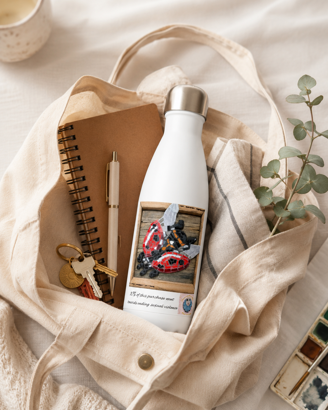 Lady Splendour Ladybug Mosaic Water Bottle
