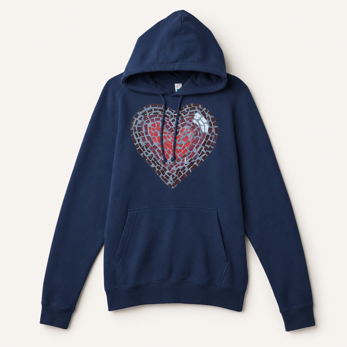 Love Heart Coaster Mosaic Hoodie | Meaningful Heart Art Hoodie