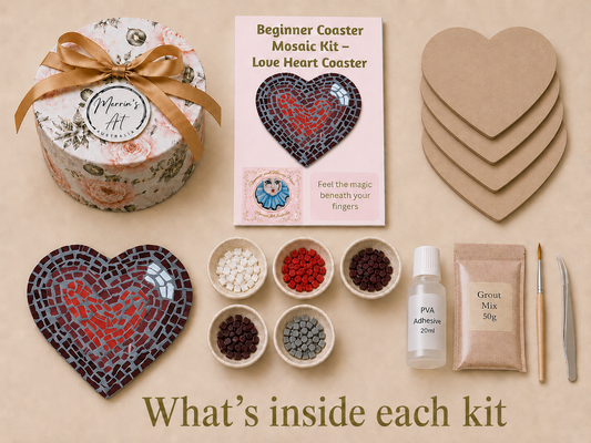 Love Heart Coasters Level 1 Physical Kit — Set of 4