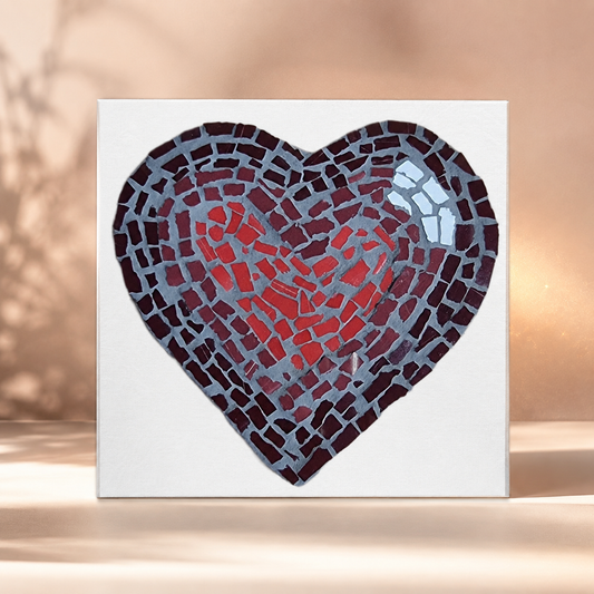 The Love Heart Coaster Mosaic Artwork – Hand-signed Collectible Print
