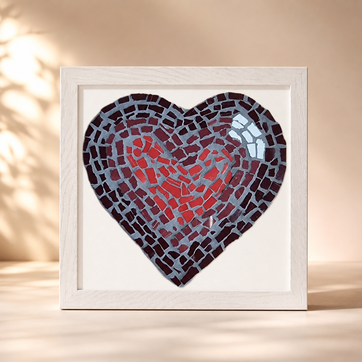 Love Heart Coaster Mosaic Premium Framed Poster | Meaningful Heart Wall Art