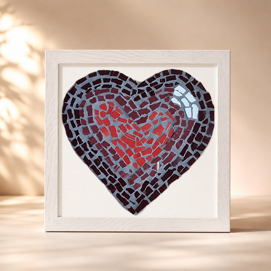 Love Heart Coaster Mosaic Premium Framed Poster | Meaningful Heart Wall Art