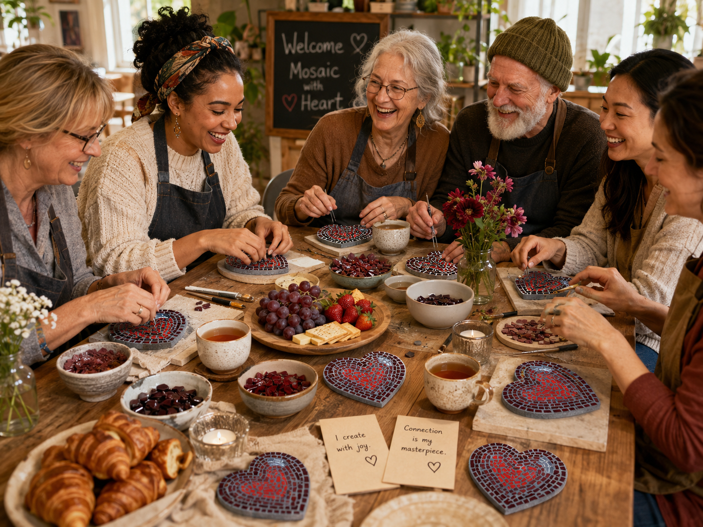 Love Heart Coaster Mosaic Kits for Families & Friends | Create Together DIY Experience