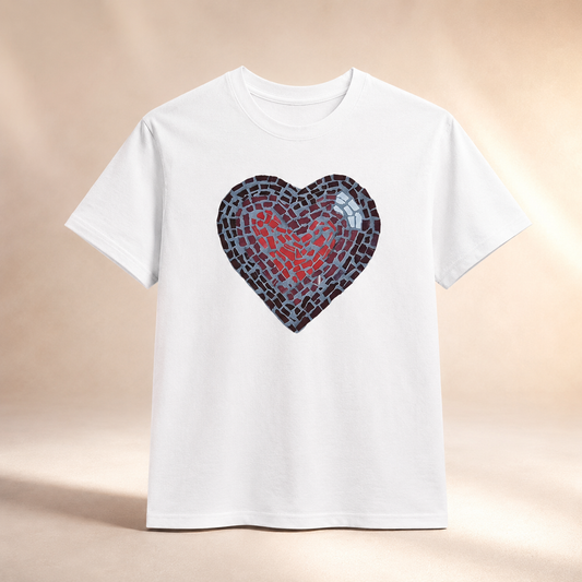 Love Heart Coaster Mosaic Ultra Cotton Tee | Meaningful Unisex Art Shirt