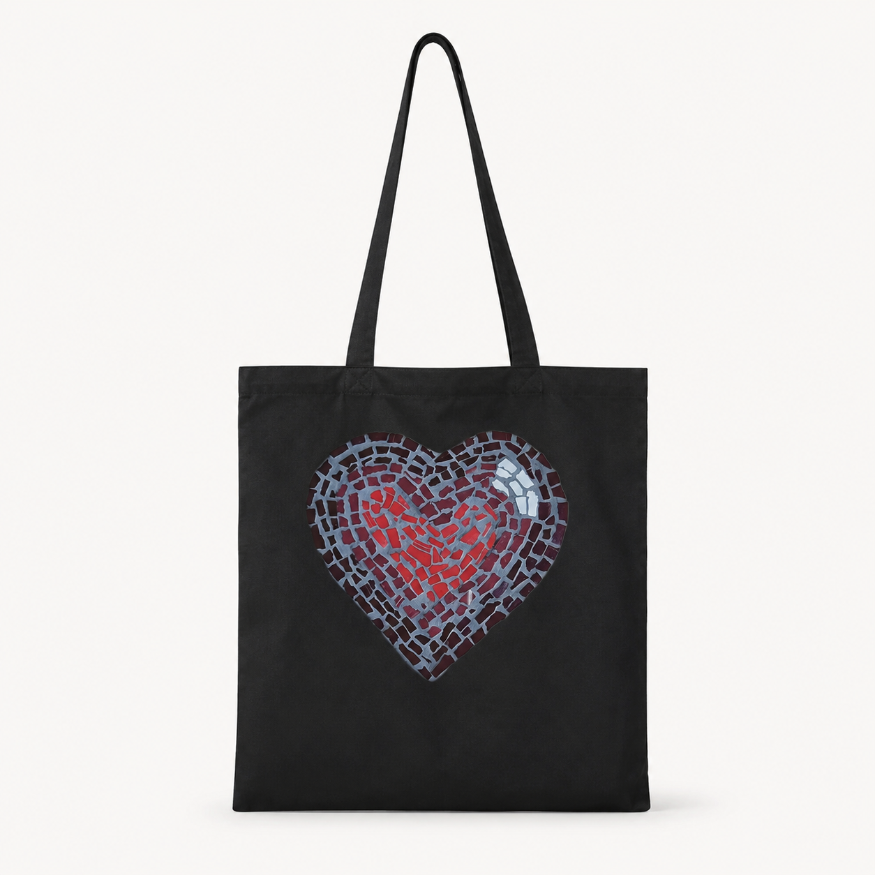 “Love Heart” Coaster Mosaic – Long Handle Tote Bag