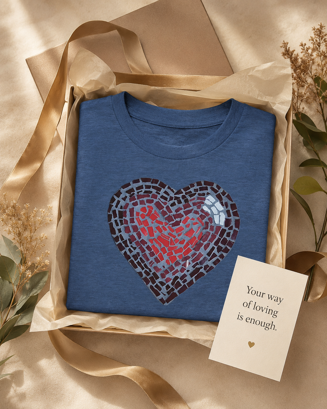 Love Heart Coaster Mosaic Ultra Cotton Tee | Meaningful Unisex Art Shirt