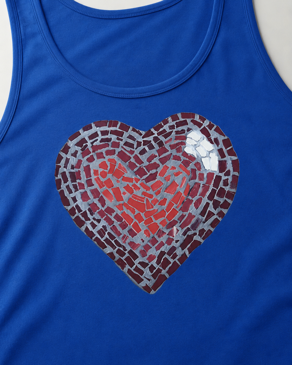 Love Heart Coaster Mosaic Unisex Jersey Tank Top | Meaningful Art Tank