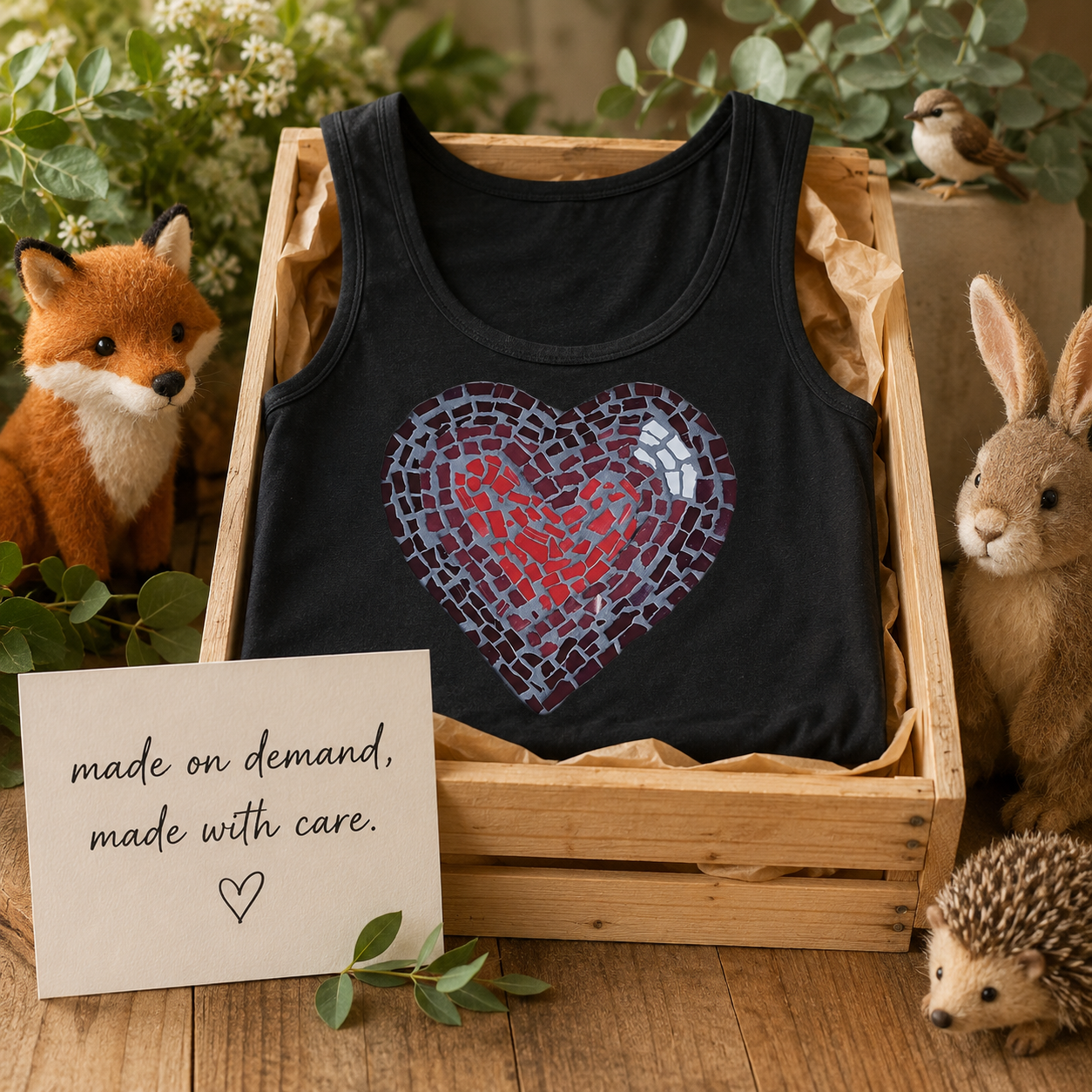 Love Heart Coaster Mosaic Unisex Jersey Tank Top | Meaningful Art Tank