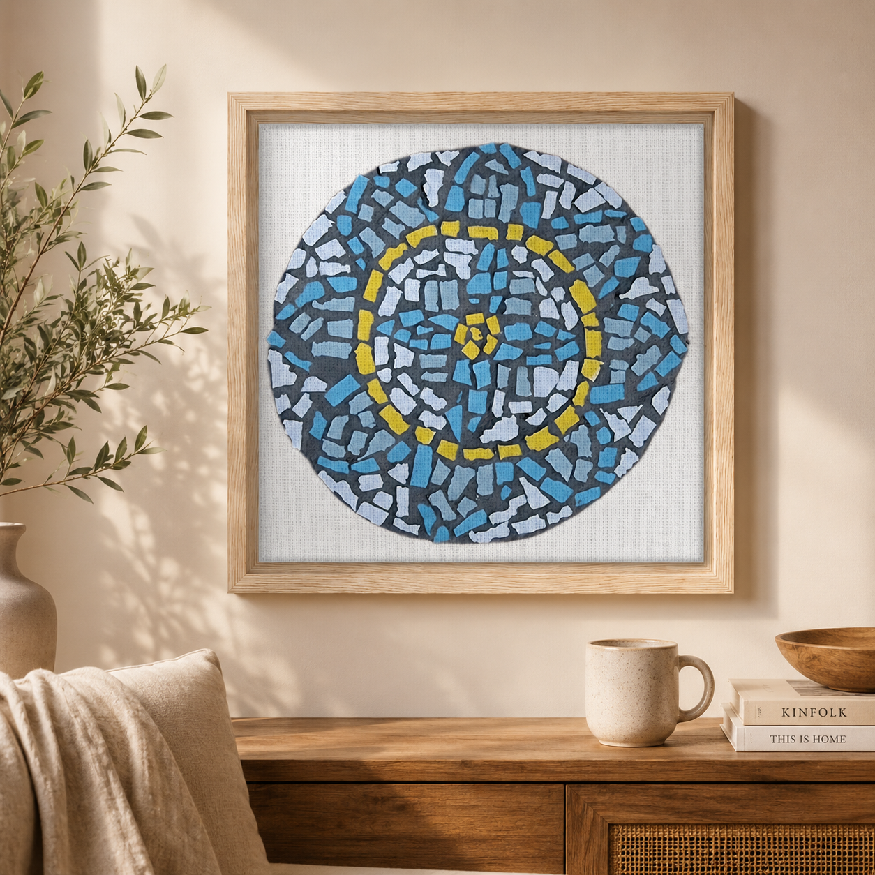 Mandala Coaster Framed Canvas Print | Mosaic-Inspired Mandala Wall Art