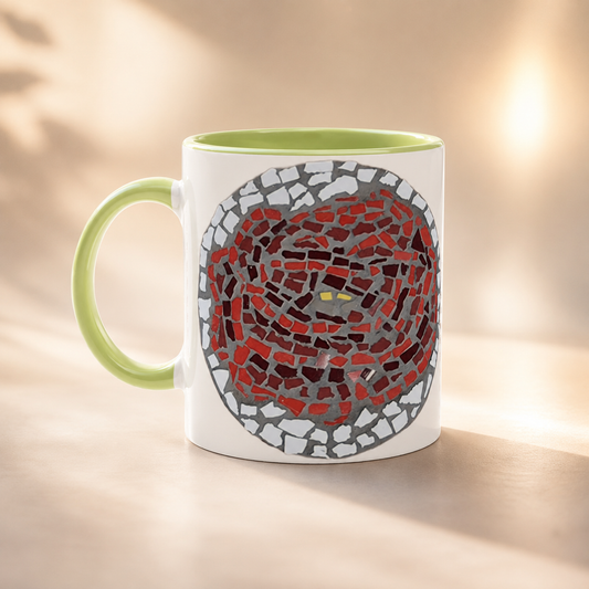 Rose Coaster Ceramic Mug | Floral Art Coffee Mug