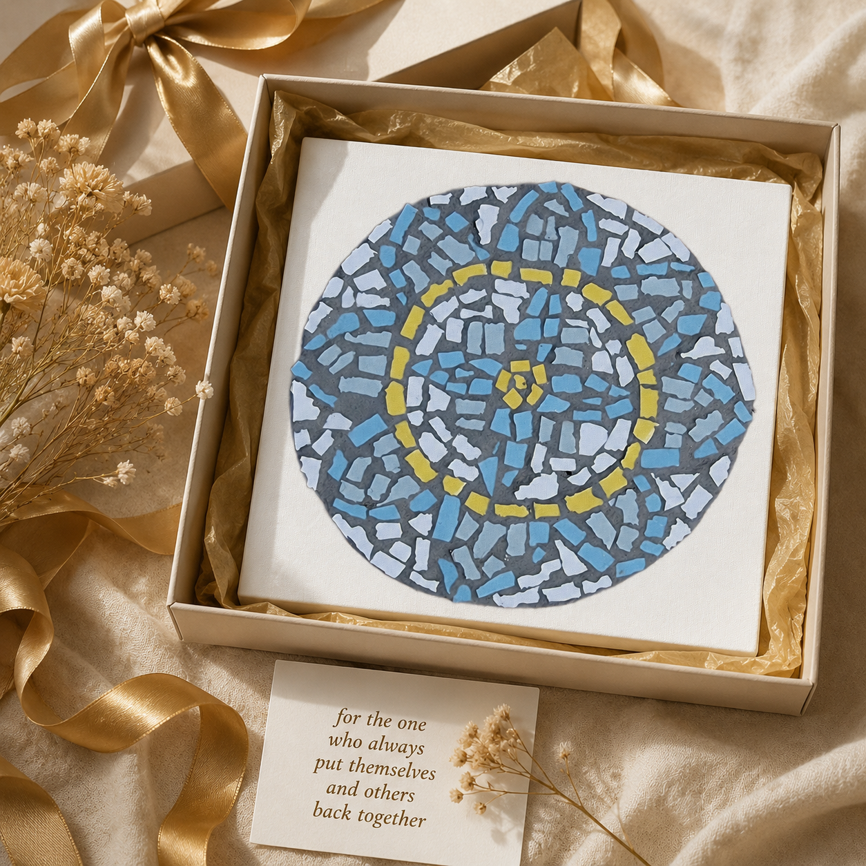 🌿 Mandala Coaster Canvas Print | Meaningful Mosaic-Inspired Wall Art