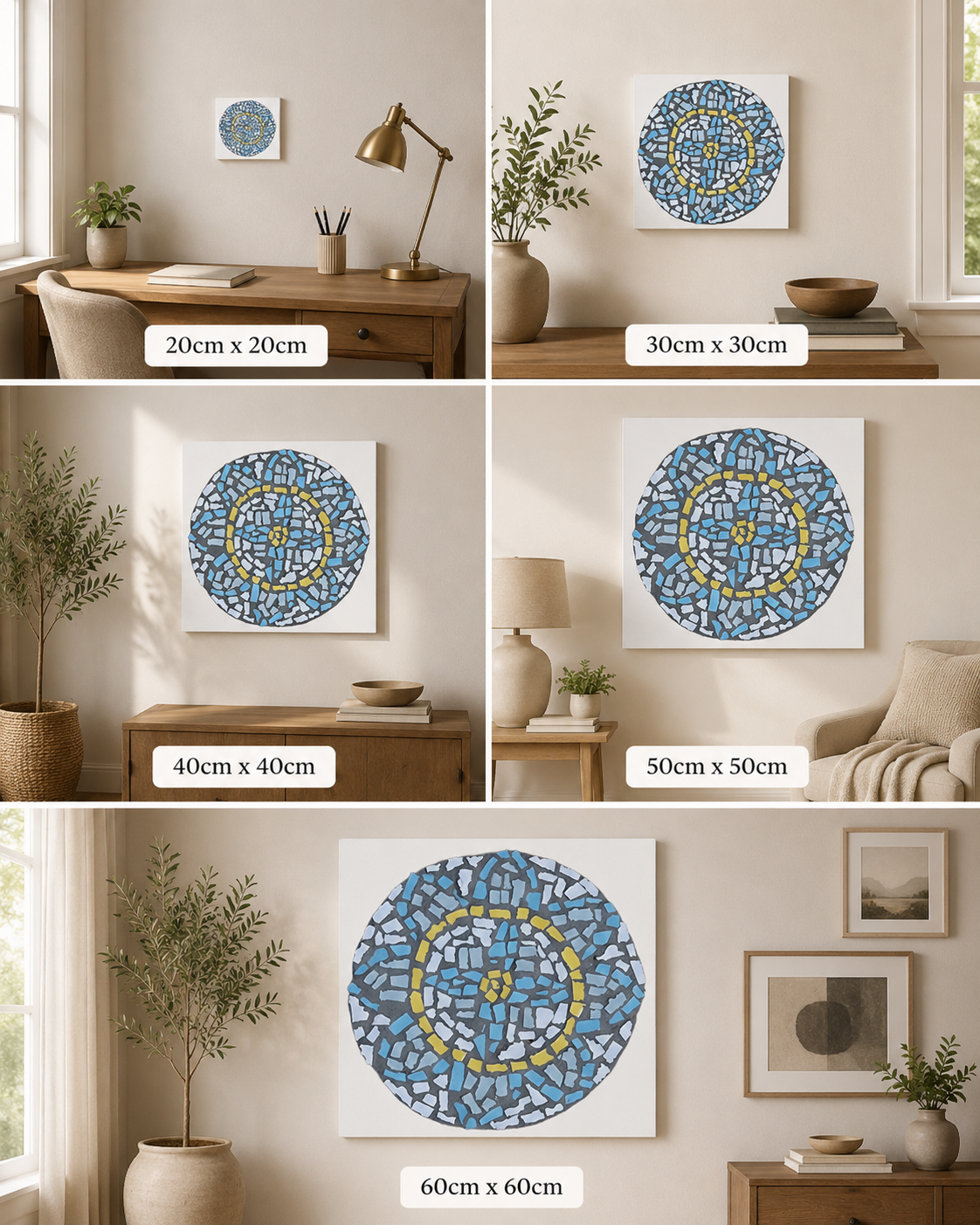 🌿 Mandala Coaster Canvas Print | Meaningful Mosaic-Inspired Wall Art