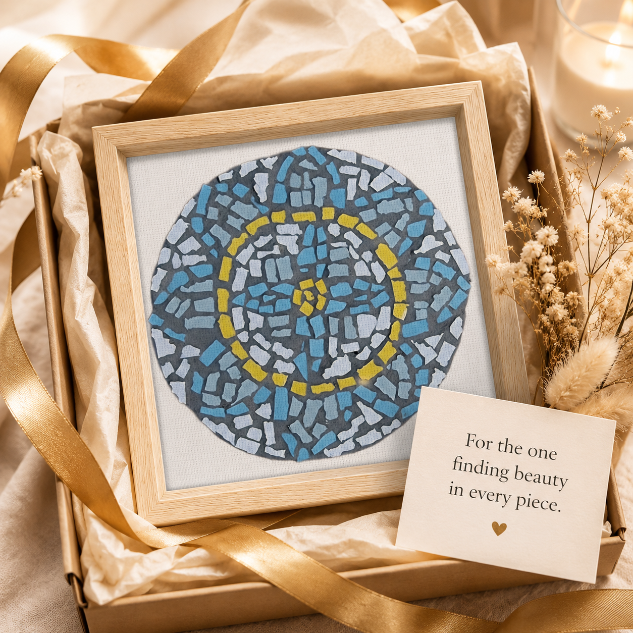 Mandala Coaster Framed Canvas Print | Mosaic-Inspired Mandala Wall Art