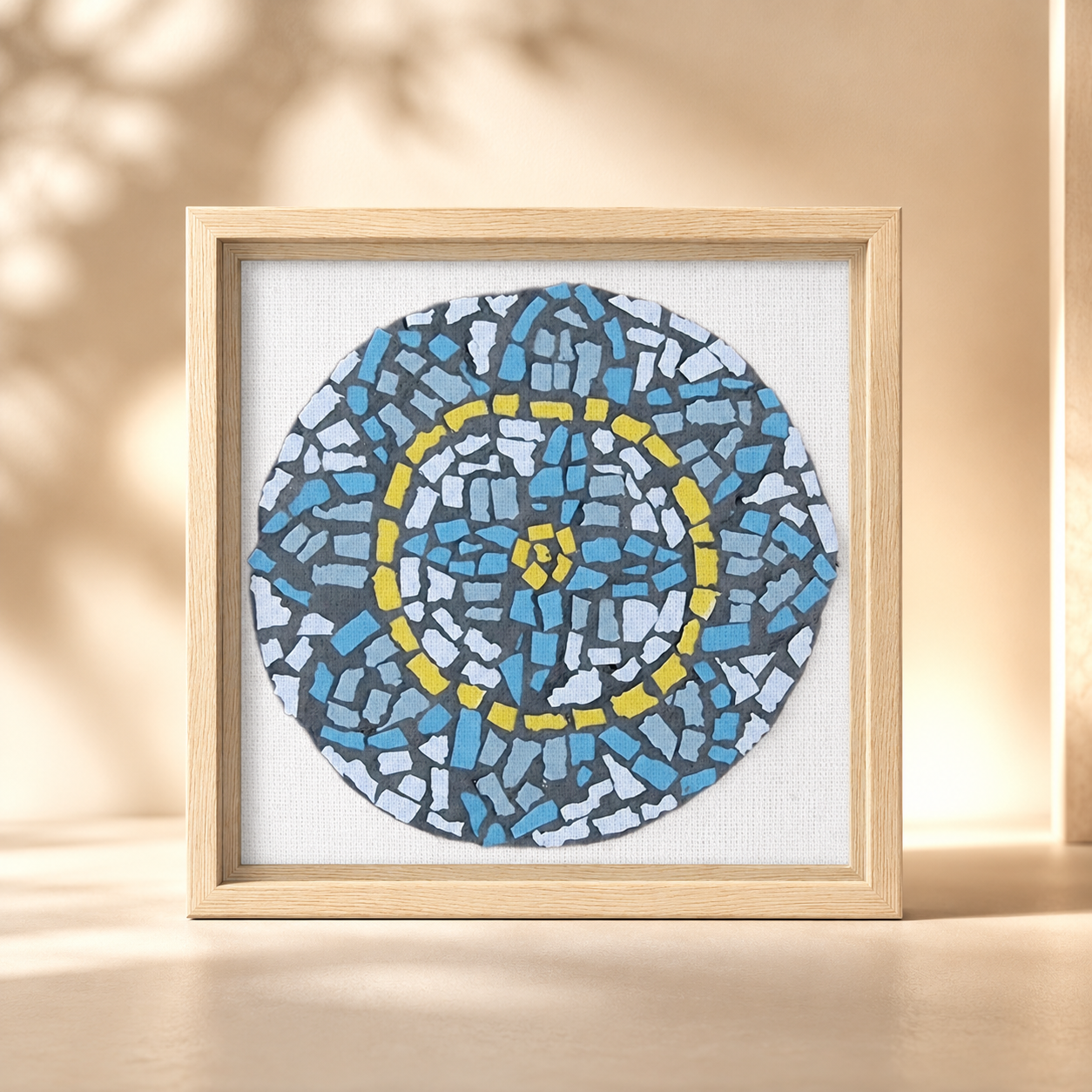 Mandala Coaster Framed Canvas Print | Mosaic-Inspired Mandala Wall Art