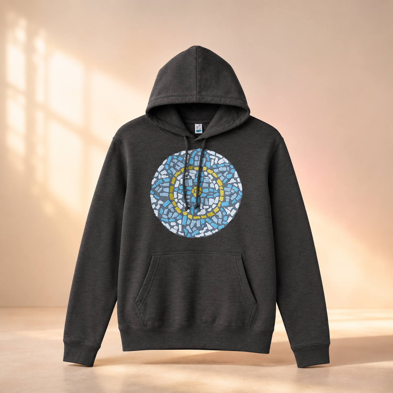 Mandala Coaster Mid-Weight Hoodie | Meaningful Mosaic Art Hoodie