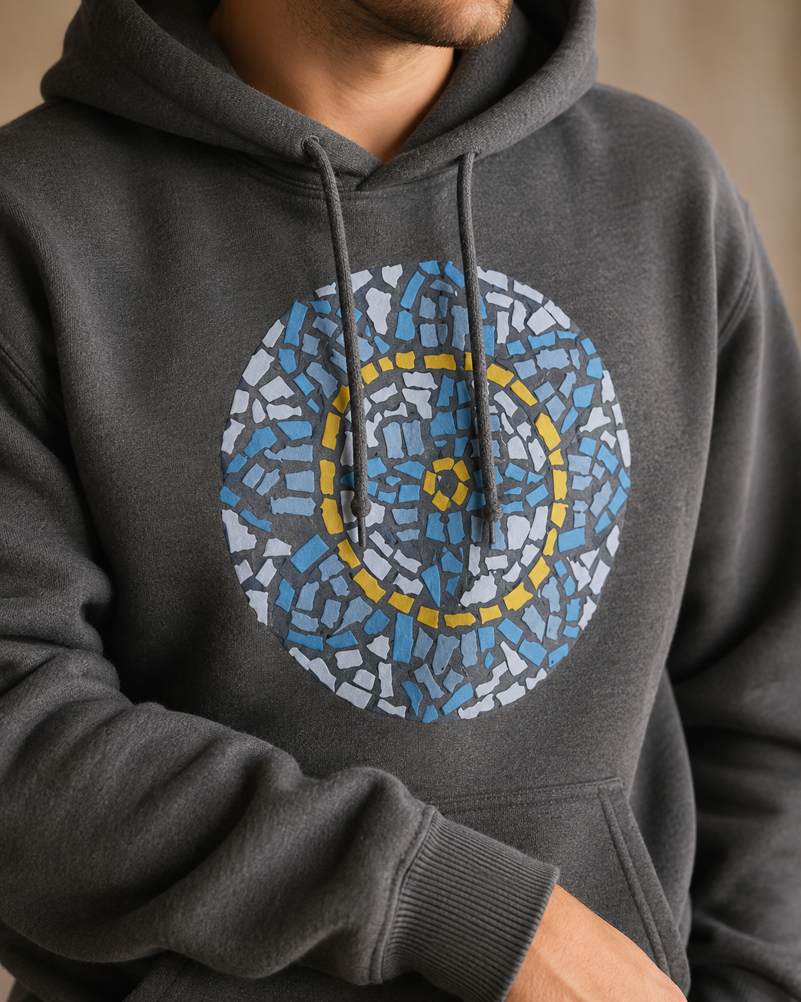 Mandala Coaster Mid-Weight Hoodie | Meaningful Mosaic Art Hoodie