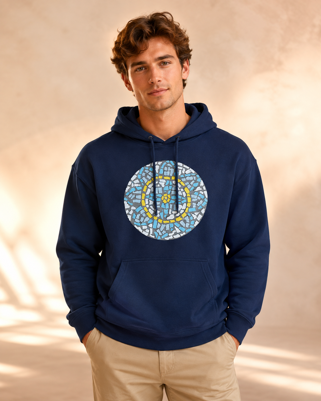 Mandala Coaster Mid-Weight Hoodie | Meaningful Mosaic Art Hoodie