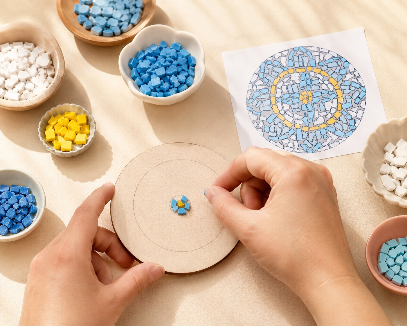 Mandala Coasters Level 1 Physical Kit — Set of 4