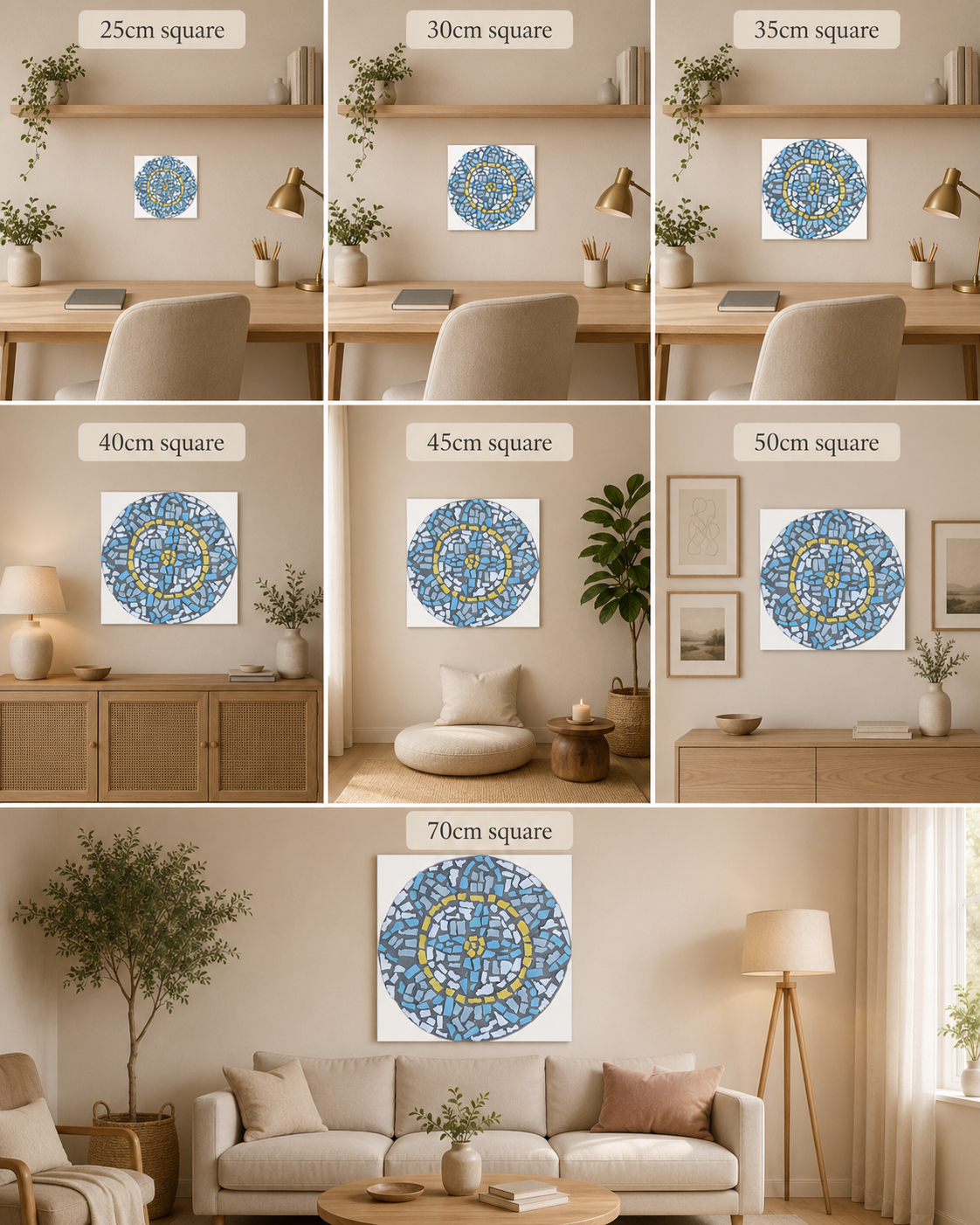 Mandala Coaster Fine Art Poster | Mosaic-Inspired Mandala Wall Art