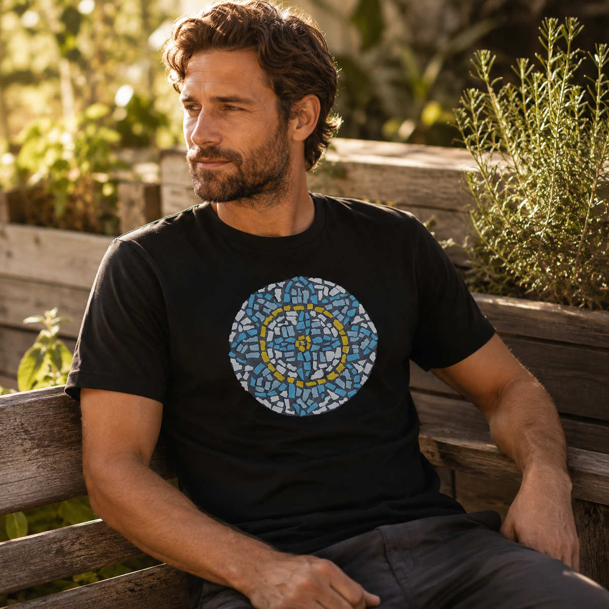 Mandala Coaster Unisex Ultra Cotton Tee | Meaningful Mosaic Art Shirt