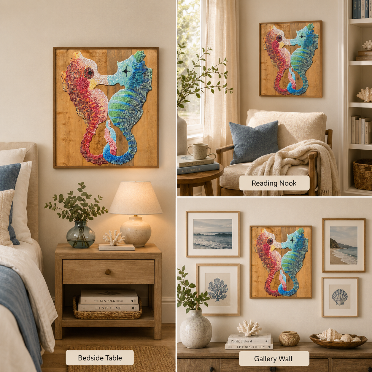 Our Light Beneath The Waves Seahorse Mosaic Fine Art Poster