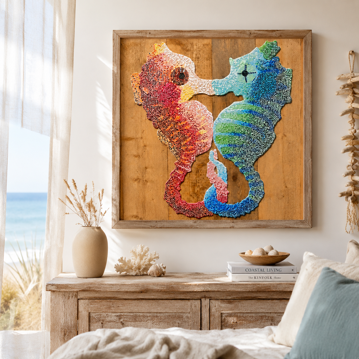 Our Light Beneath The Waves Seahorse Mosaic Fine Art Poster
