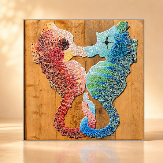 Our Light Beneath The Waves Seahorse Mosaic Fine Art Poster