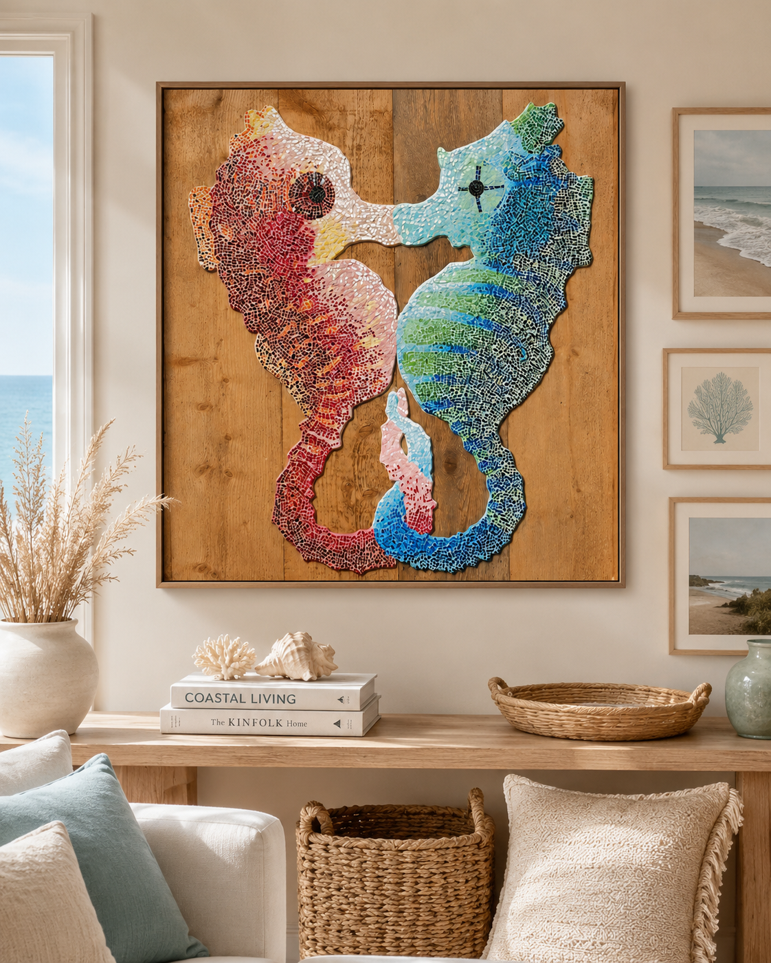 Our Light Beneath The Waves Seahorse Mosaic Fine Art Poster