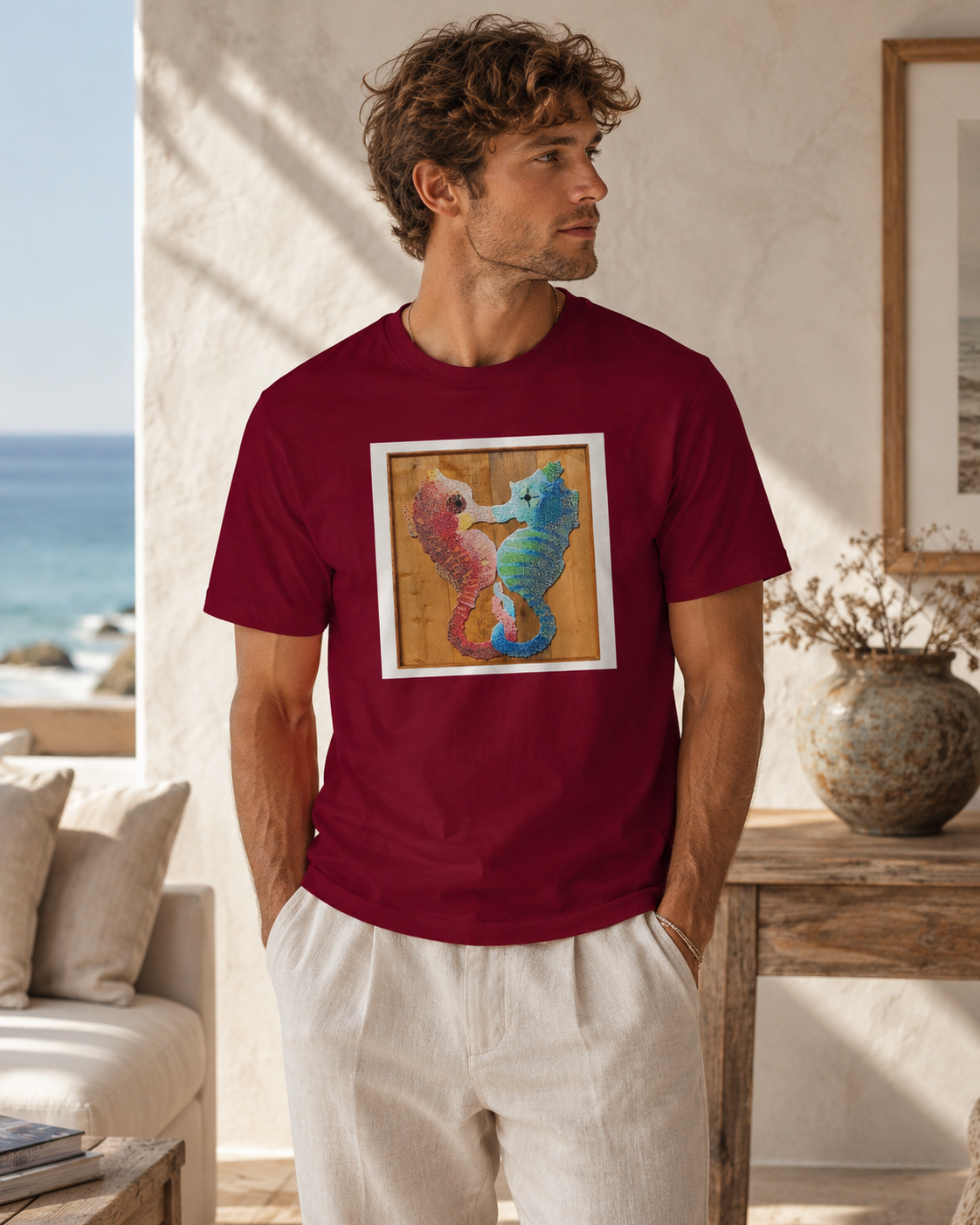 Our Light Beneath The Waves Seahorse Mosaic Ultra Cotton Tee