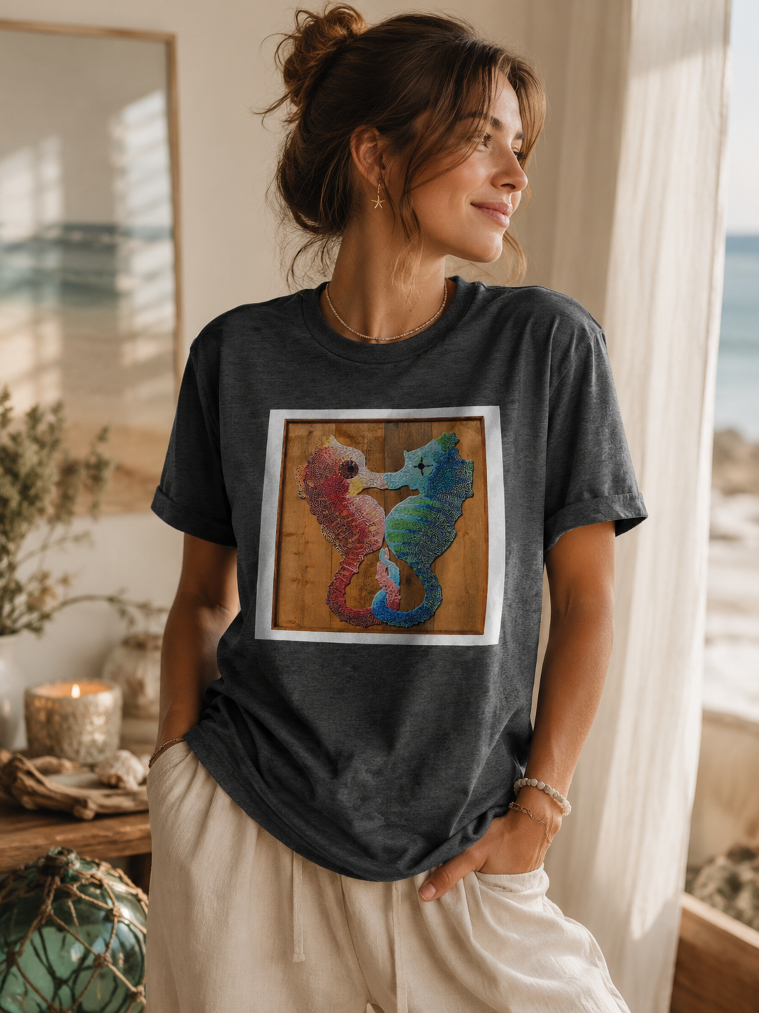 Our Light Beneath The Waves Seahorse Mosaic Ultra Cotton Tee