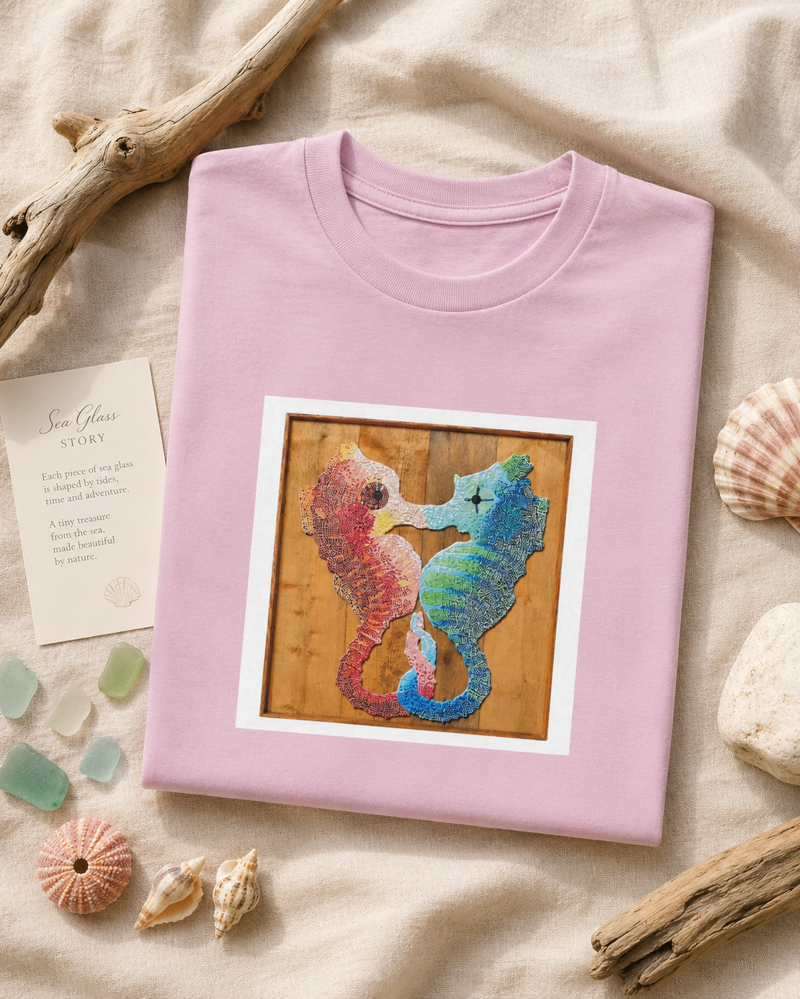 Our Light Beneath The Waves Seahorse Mosaic Ultra Cotton Tee