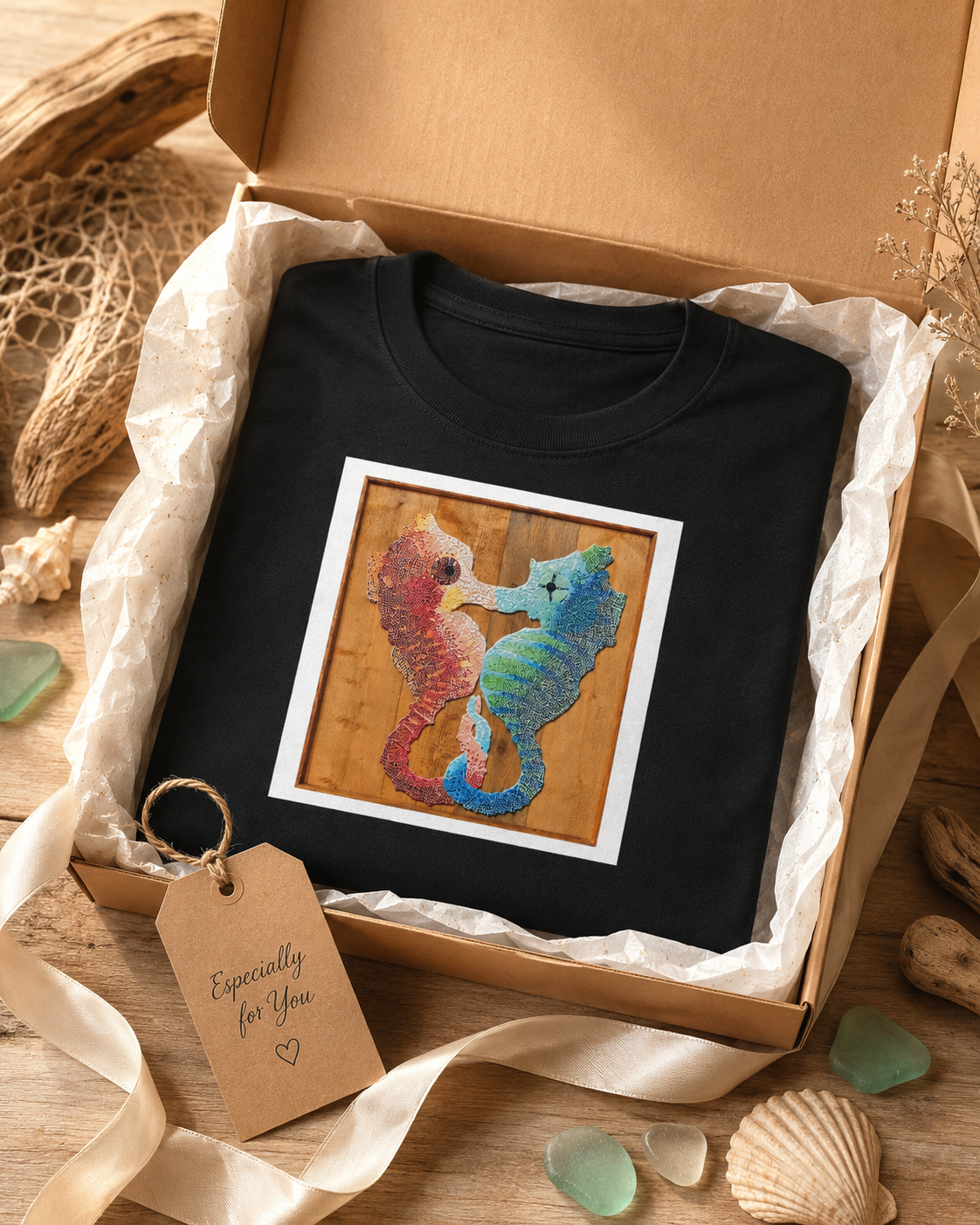 Our Light Beneath The Waves Seahorse Mosaic Ultra Cotton Tee